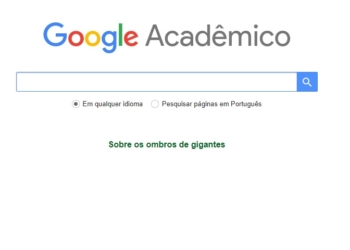 Tela inicial do Google Acadêmico