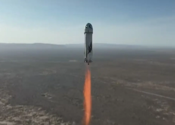 Foguete New Shepard, da Blue Origin (Foto: Divulgação/Blue Origin)